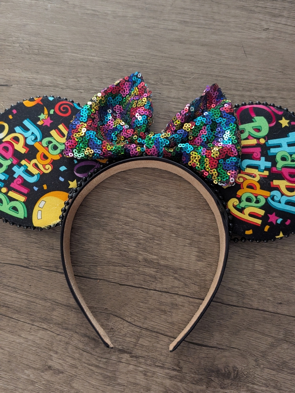Birthday Sequin Mouse Ears Headband - Multicolor